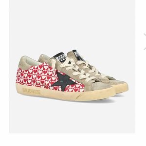 Golden Goose low-top sneakers in heart-printed